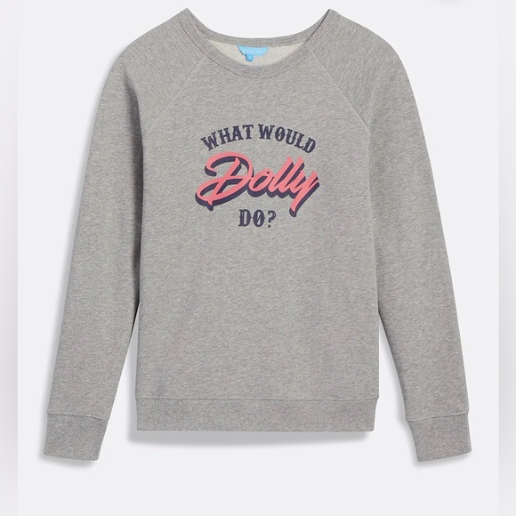 Draper James ‘What Would Dolly Do’ Light Grey Sweatshirt in Size Small - Picture 1 of 9